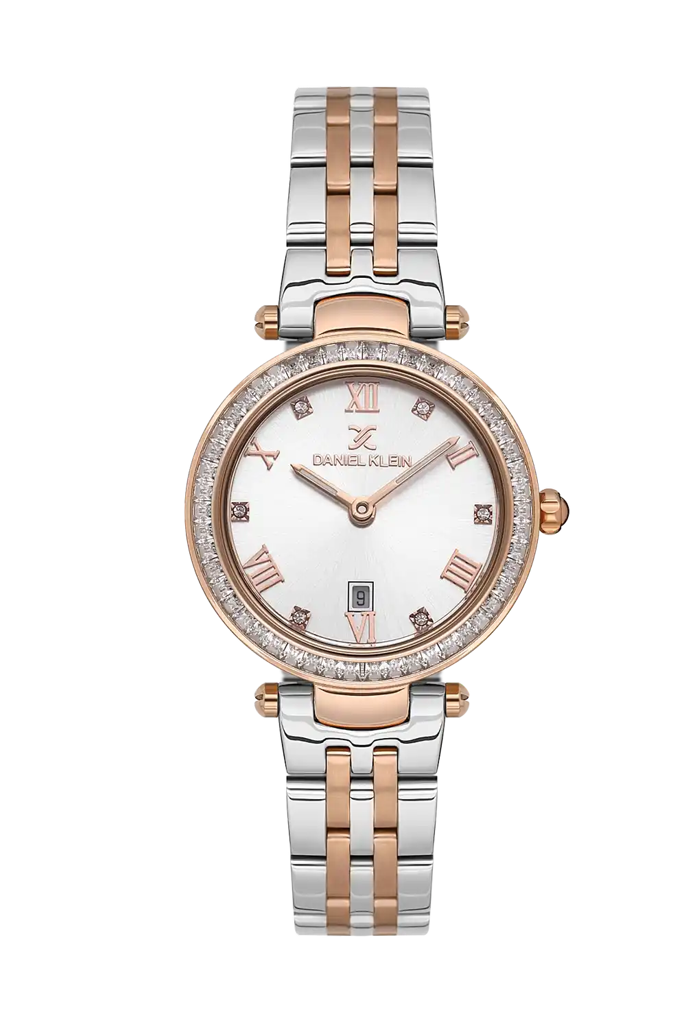 Daniel Klein - DK.1.13621-4 - Women's Watch – Silver Dial – 30mm – QuartzIPS/IP Pink R.Gold