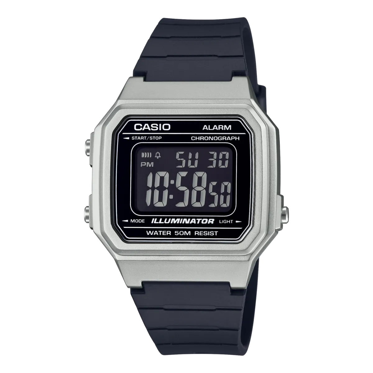 W-217HM-7BVDF_Casio – Men – BLACK/SILVER – 41.2MM – QuartzBLACK/SILVER