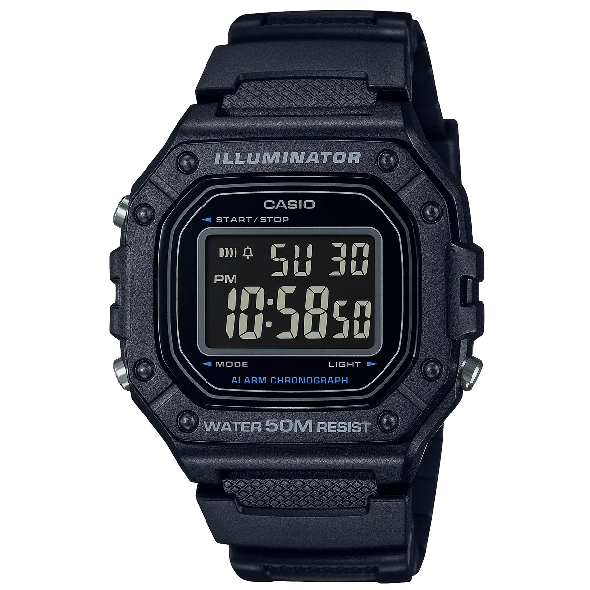 W-218H-1BVDF_Casio – Men – BLACK – 43.2MM – QuartzBLACK