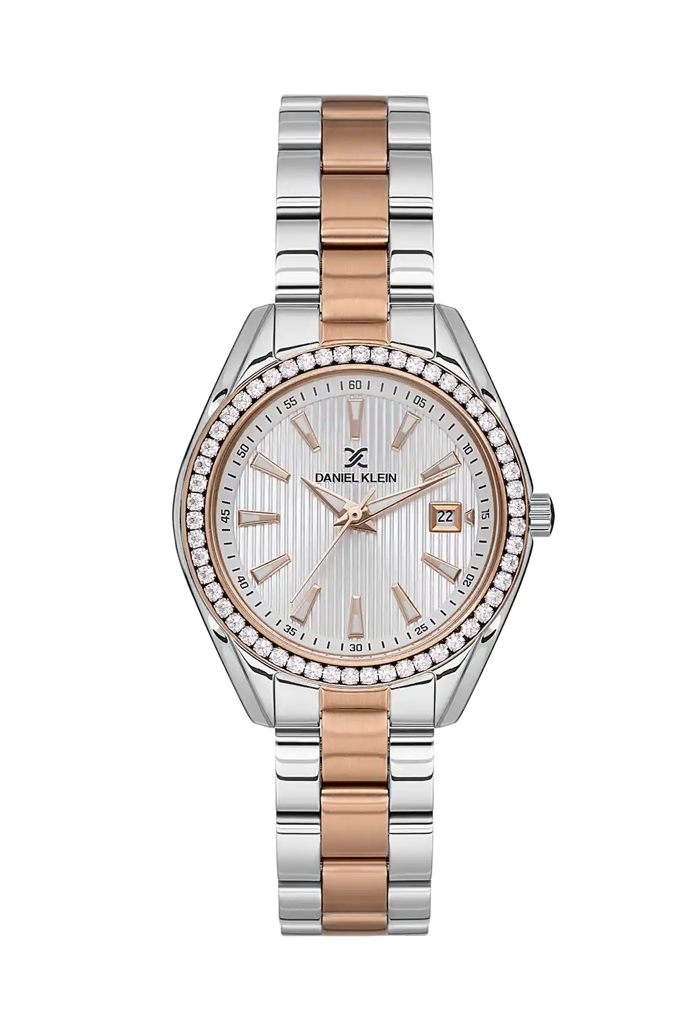 Daniel Klein - DK.1.13622-5 - Women's Watch – Silver Dial – 32mm – QuartzIPS/IP Pink R.Gold