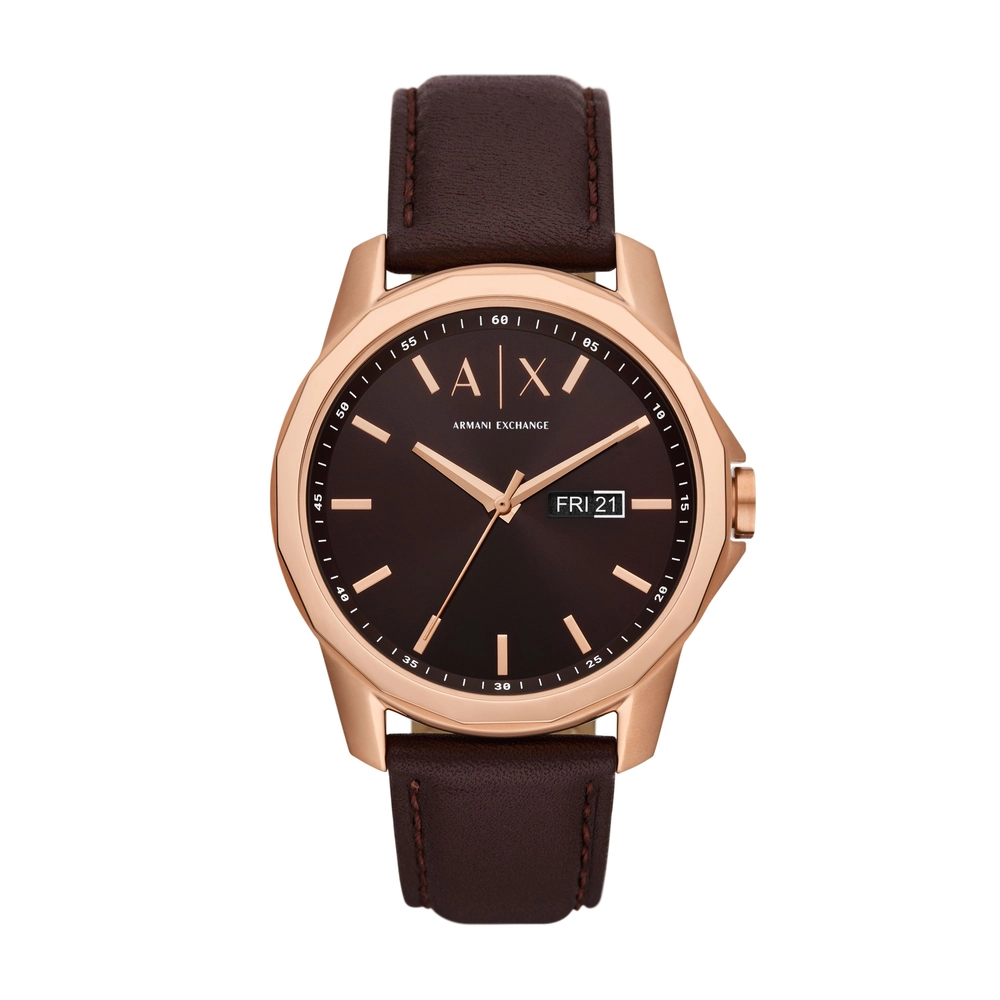 ARMANI EXCHANGE WATCH - AX1740 - MEN - ROSE GOLD - 44MM - QUARTZ/3 HAND DAY-DATEROSE GOLD