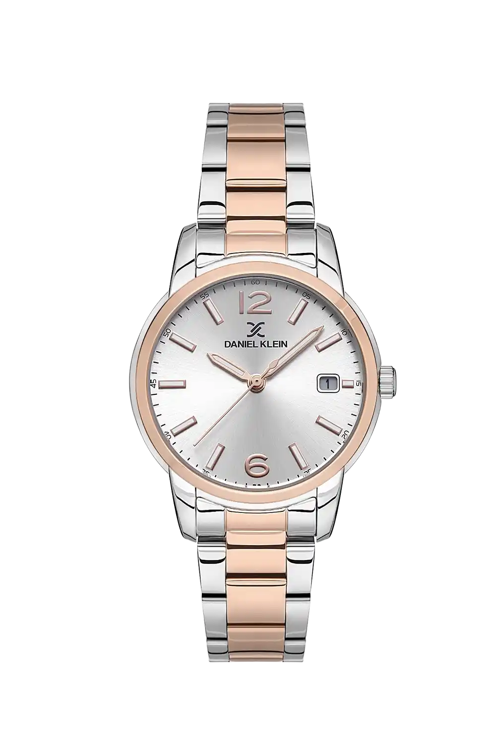 Daniel Klein - DK.1.13632-6 - Women's Watch – Silver Dial – 34mm – QuartzIPS/IP Pink R.Gold