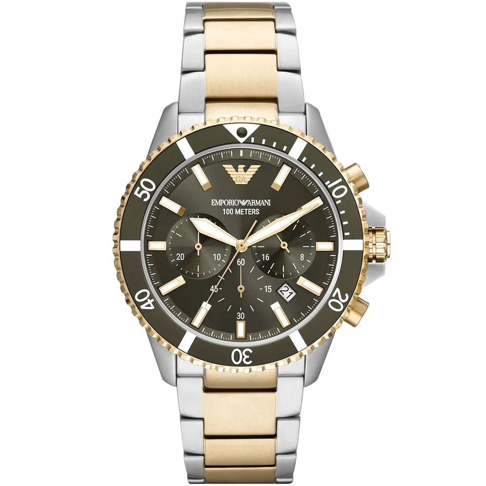 Emporio-Armani - AR11361 - MEN - Gold/Silver – 43MM - QuartzGold/Silver