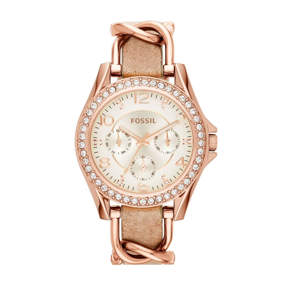 FOSSIL DF WATCHES - ES3466 - WOMEN - ROSE GOLD - 38MM - QuartzLIGHT BROWN