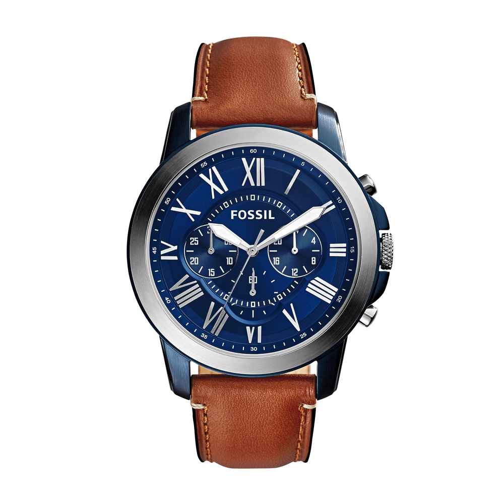 FOSSIL DF WATCHES - FS5151 - MEN - BLUE - 44MM - QuartzLIGHT BROWN