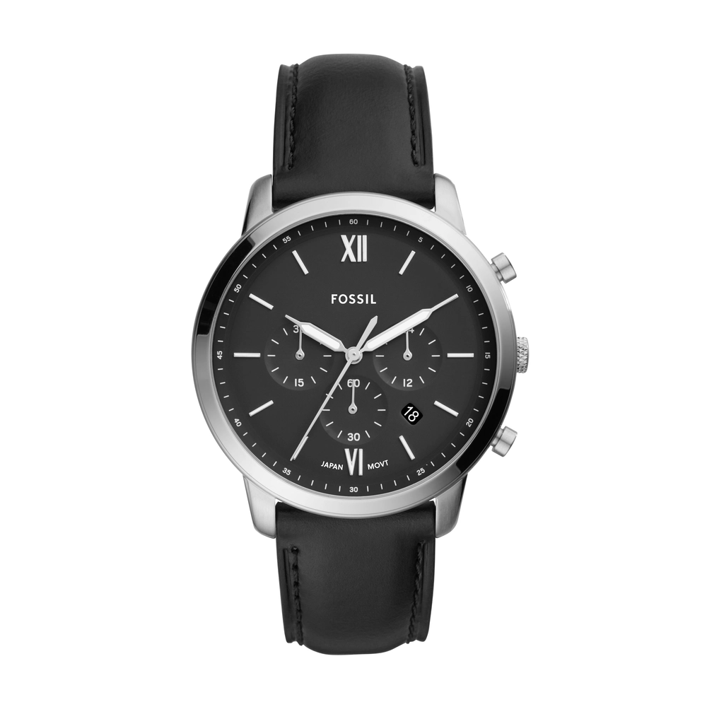 FOSSIL DF WATCHES - FS5452 - MEN - SILVER - 44MM - QuartzBLACK