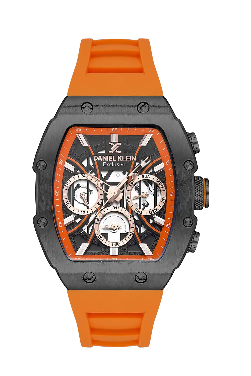 Daniel Klein - DK.1.13638-3 - Men's Watch – Black/Orange Dial – 43*51mm – QuartzOrange