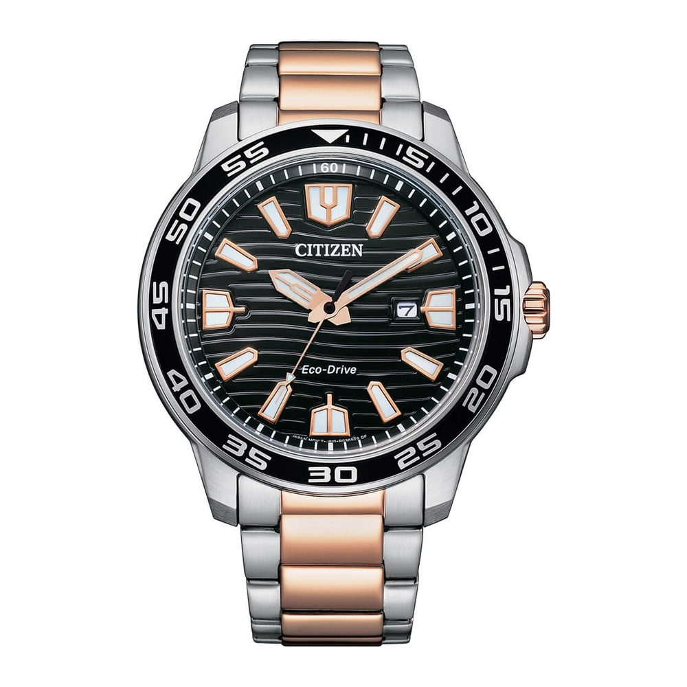 CITIZEN Watches - AW1524-84E - Eco-Drive Light PoweredStainless Steel with Two-Tone Rose Gold Plating Strap
