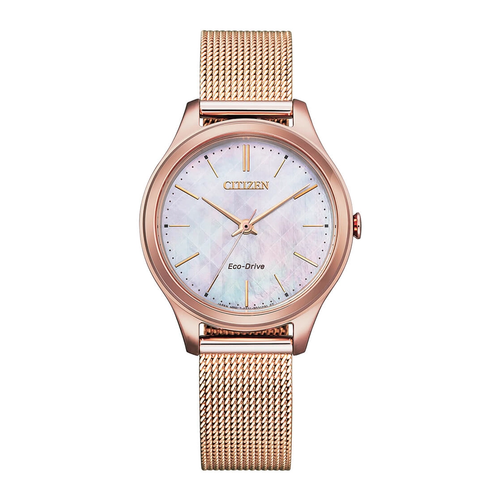 CITIZEN Watches - EM0508-80Y - Eco-Drive Light PoweredStainless Steel Mesh with Pink Gold Plating