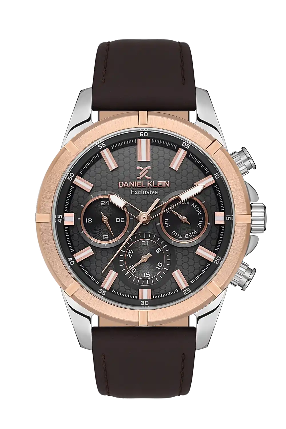 Daniel Klein - DK.1.13655-3 - Men's Watch – Gun Dial – 45mm – QuartzBrown