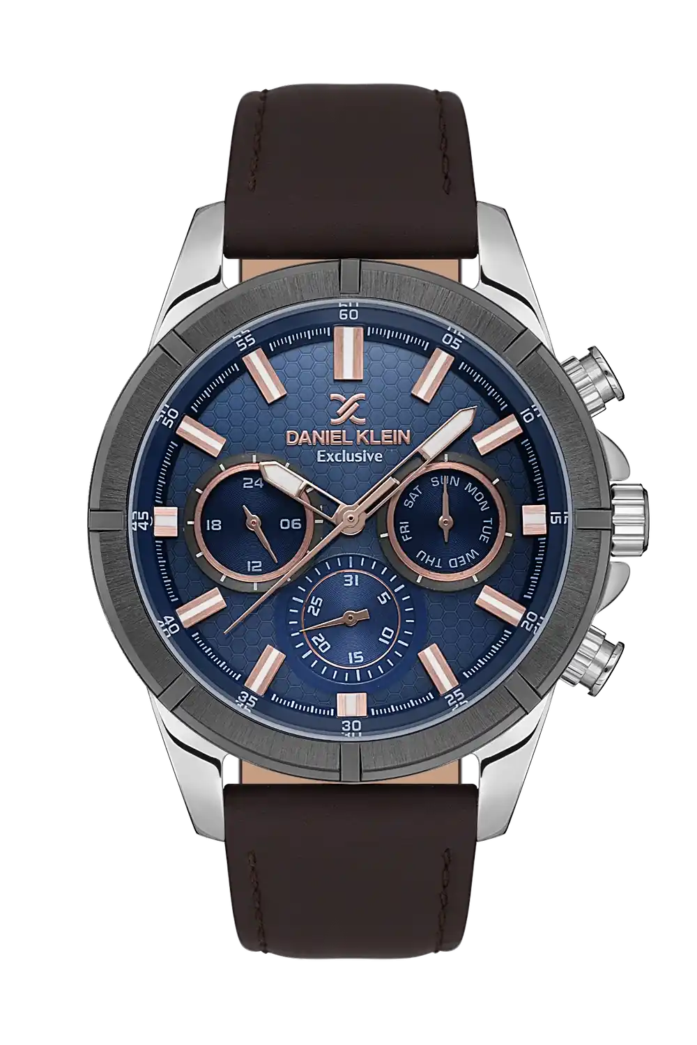 Daniel Klein - DK.1.13655-4 - Men's Watch – Blue Dial – 45mm – QuartzBrown