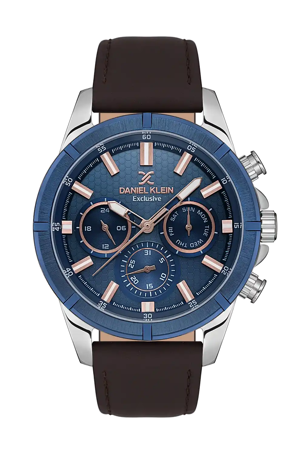 Daniel Klein - DK.1.13655-5 - Men's Watch – D.Blue Dial – 45mm – QuartzBrown