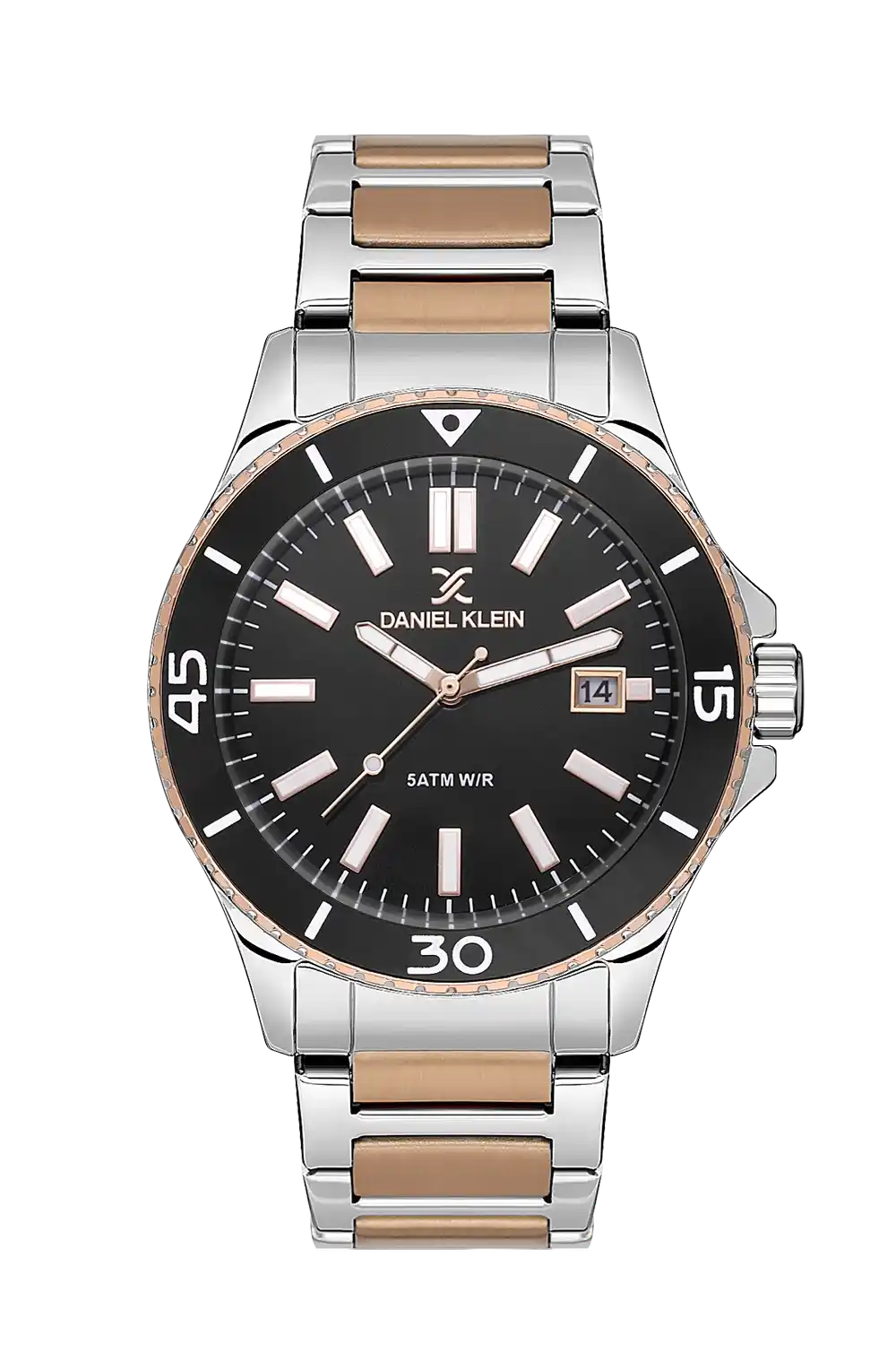 Daniel Klein - DK.1.13694-4 - Men's Watch – Gun Black Dial – 43mm – QuartzIPS/IP Pink R.Gold