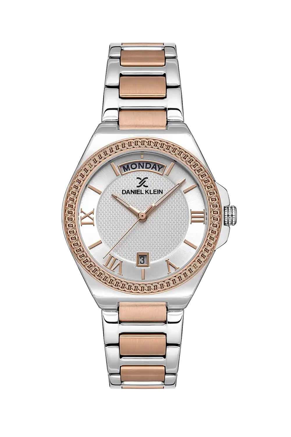 Daniel Klein - DK.1.13591-5 - Women's Watch – Silver Dial – 32mm – QuartzIPS/IP Pink R.Gold