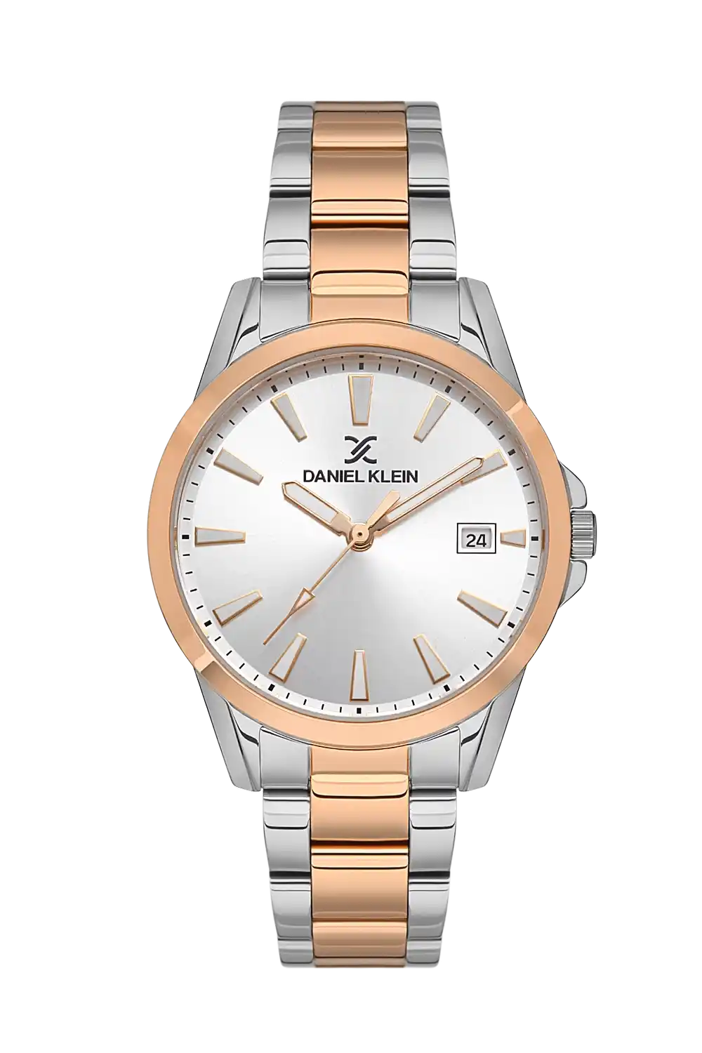 Daniel Klein - DK.1.13457-5 - Women's Watch – Silver Dial – 34MM – QuartzIPS/IP Pink R.Gold