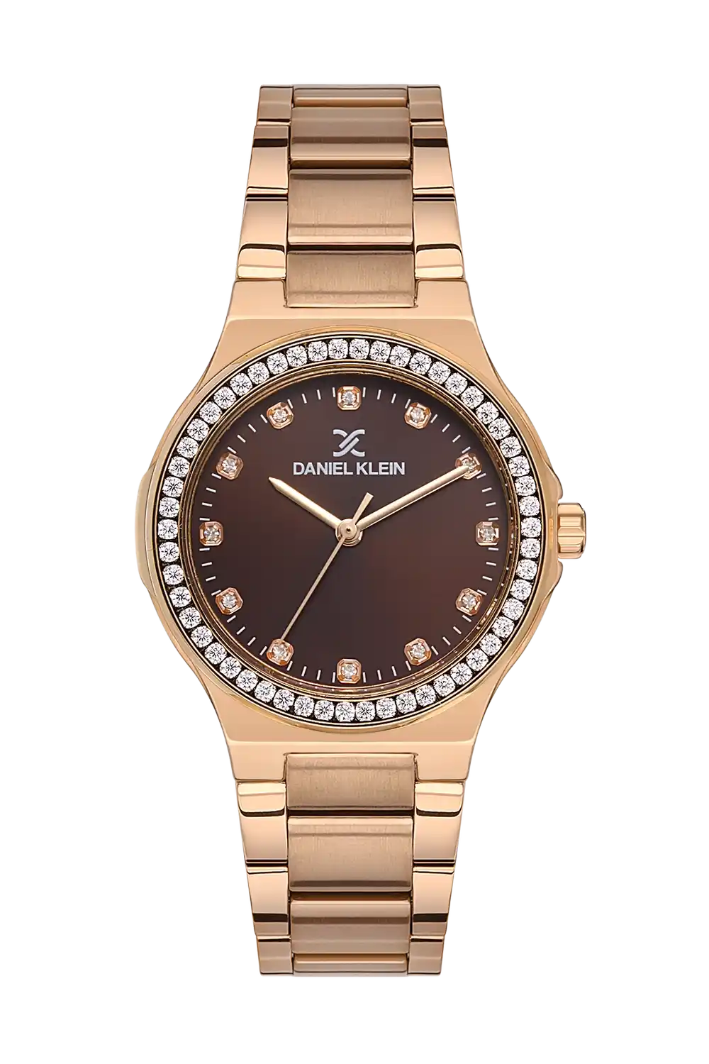 Daniel Klein - DK.1.13463-5 - Women's Watch – Brown Dial – 34MM – QuartzIP Pink R.Gold
