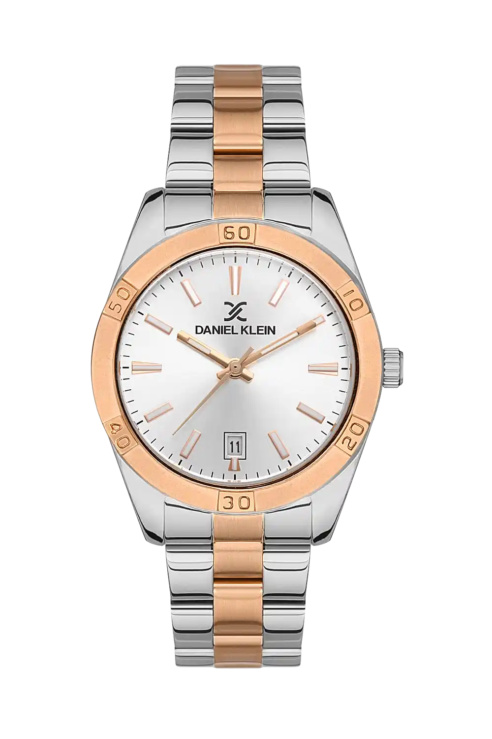 Daniel Klein - DK.1.13468-5 - Women's Watch – Silver Dial – 36MM – QuartzIPS/IP Pink R.Gold