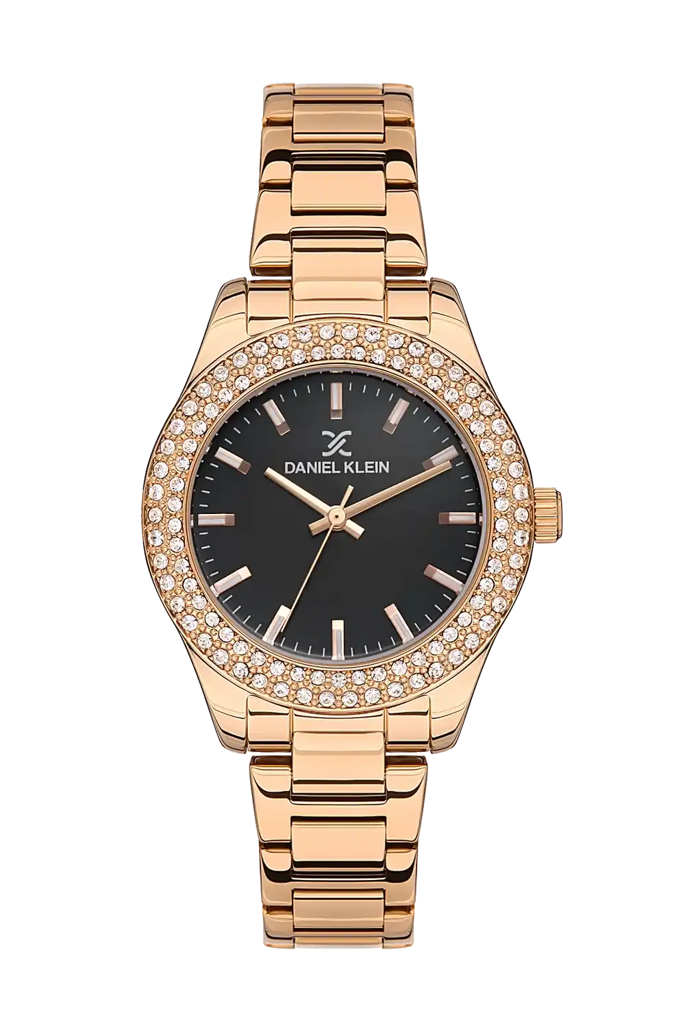 Daniel Klein - DK.1.13494-5 - Women's Watch – Gun Black Dial – 35MM – QuartzIP Pink R.Gold