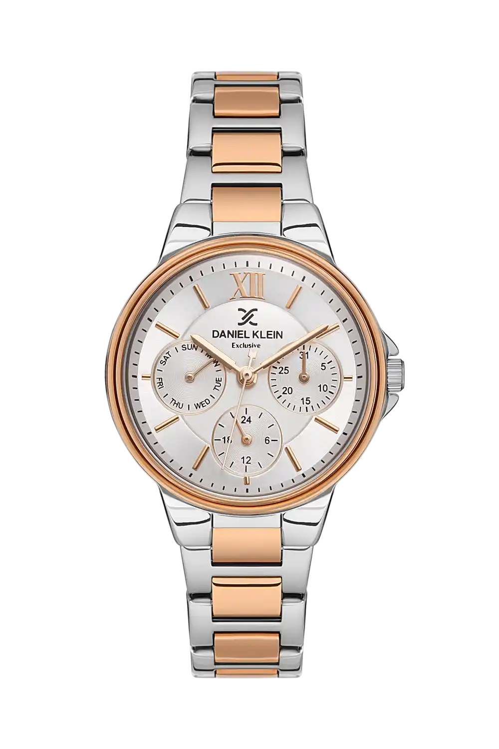 Daniel Klein - DK.1.13511-2 - Women's Watch – Silver Dial – 33MM – QuartzIPS/IP Pink R.Gold