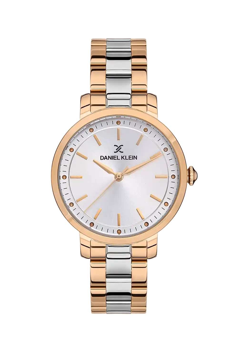 Daniel Klein - DK.1.13513-5 - Women's Watch – Silver Dial – 34MM – QuartzIPS/IP Pink R.Gold