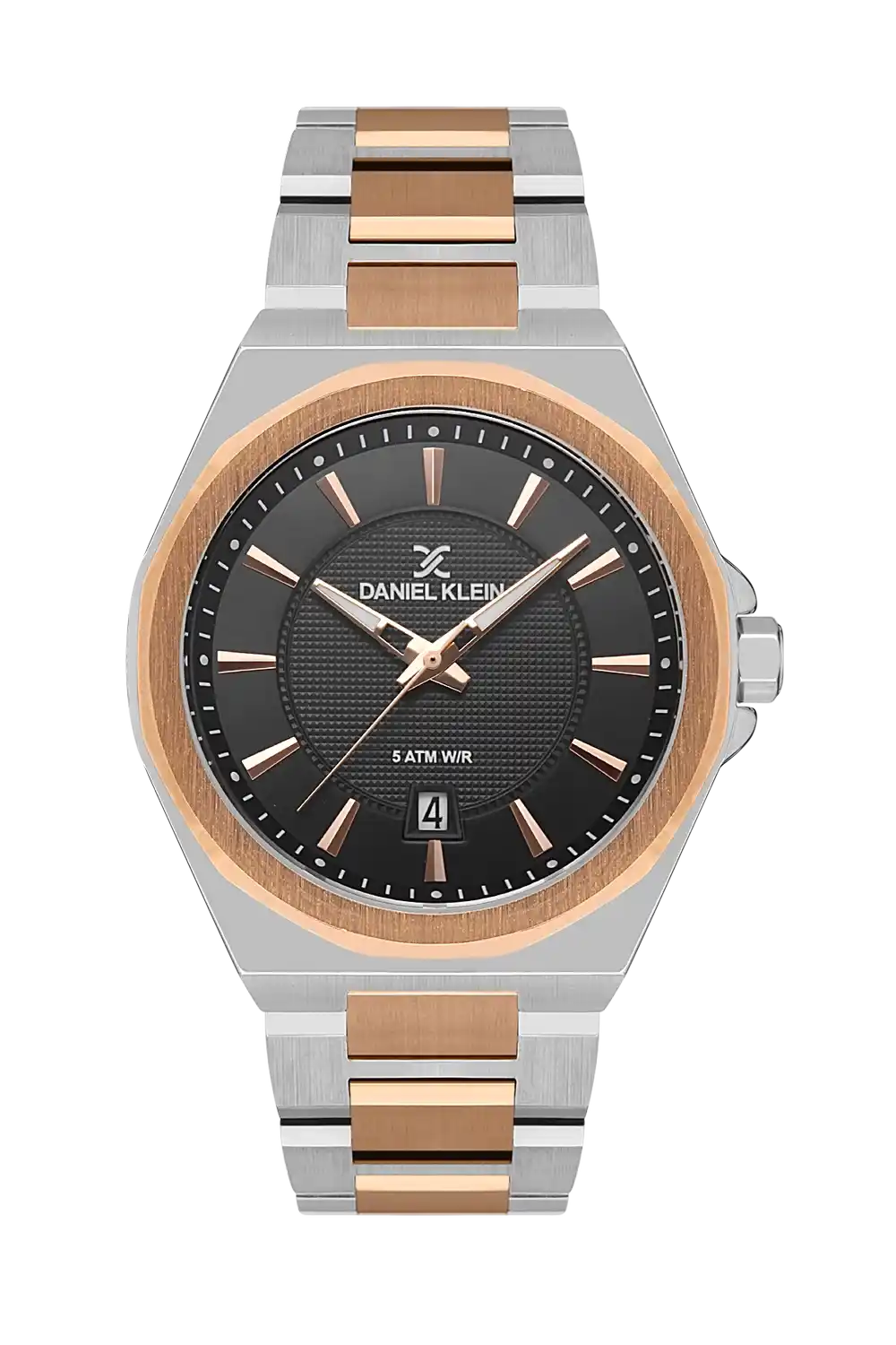 Daniel Klein - DK.1.13514-4 - Women's Watch – Gun Black Dial – 43MM – QuartzIPS/IP Pink R.Gold