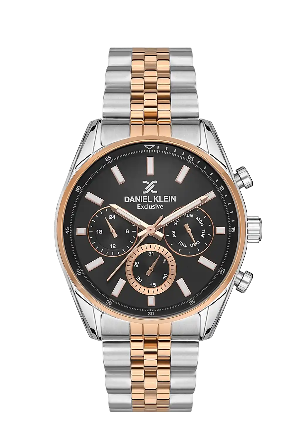 Daniel Klein - DK.1.13523-5 - Women's Watch – Gun Black Dial – 43MM – QuartzIPS/IP Pink R.Gold