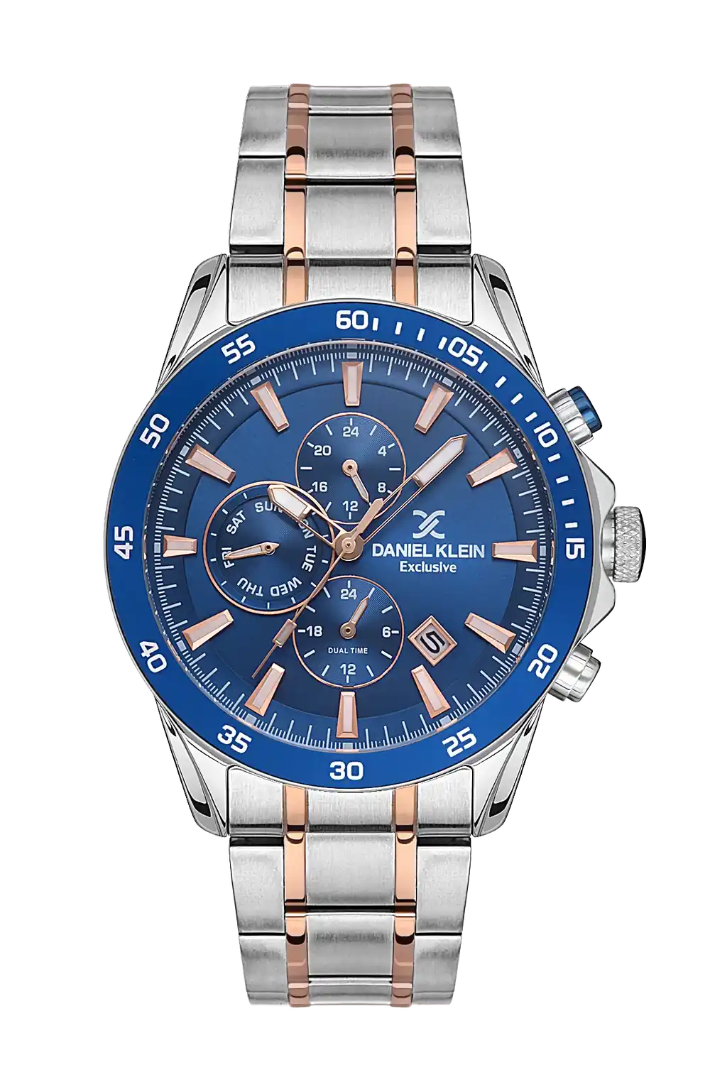 Daniel Klein - DK.1.13529-3 - Women's Watch – D.Blue Dial – 44MM – QuartzIPS/IP Pink R.Gold