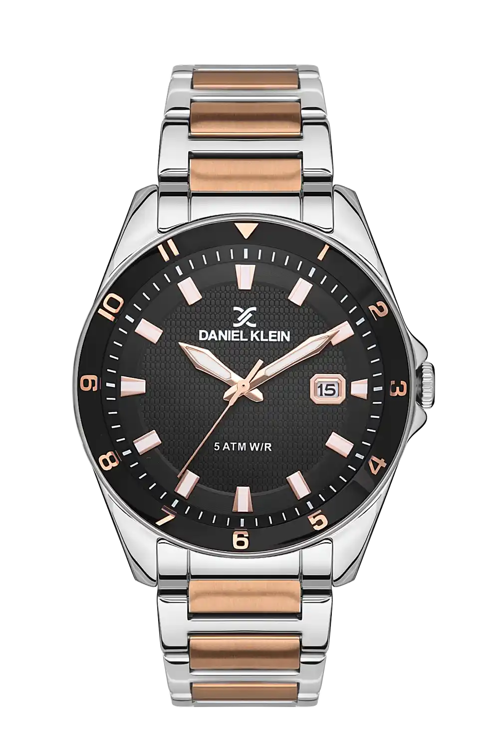 Daniel Klein - DK.1.13534-4 - Women's Watch – Black Dial – 43MM – QuartzIPS/IP Pink R.Gold