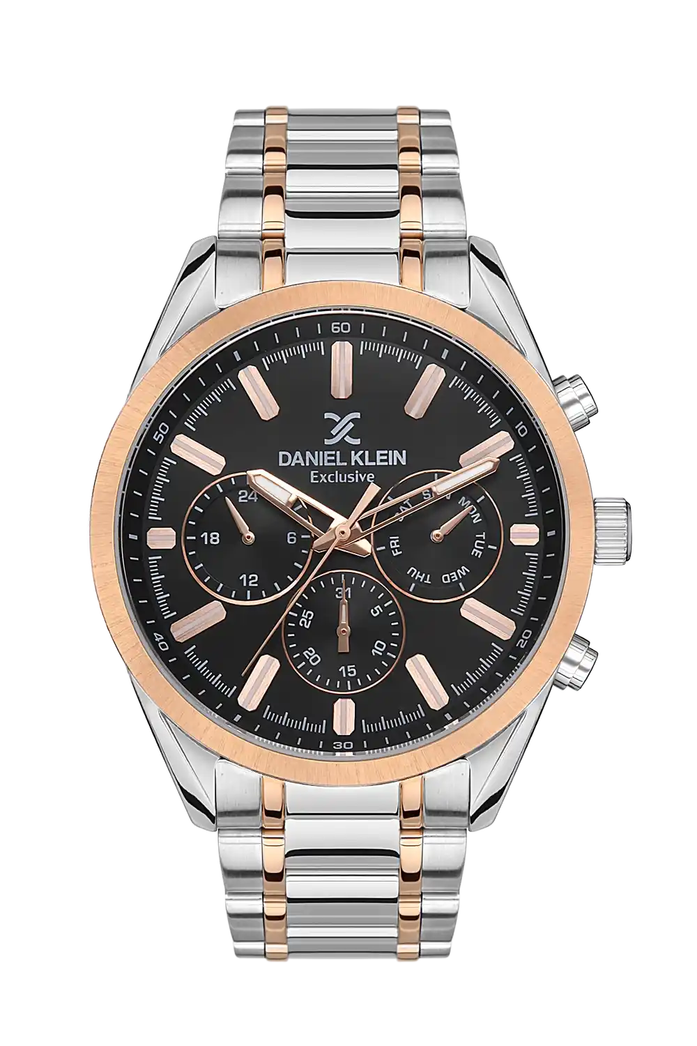 Daniel Klein - DK.1.13543-4 - Women's Watch – Gun Black Dial – 42MM – QuartzIPS/IP Pink R.Gold