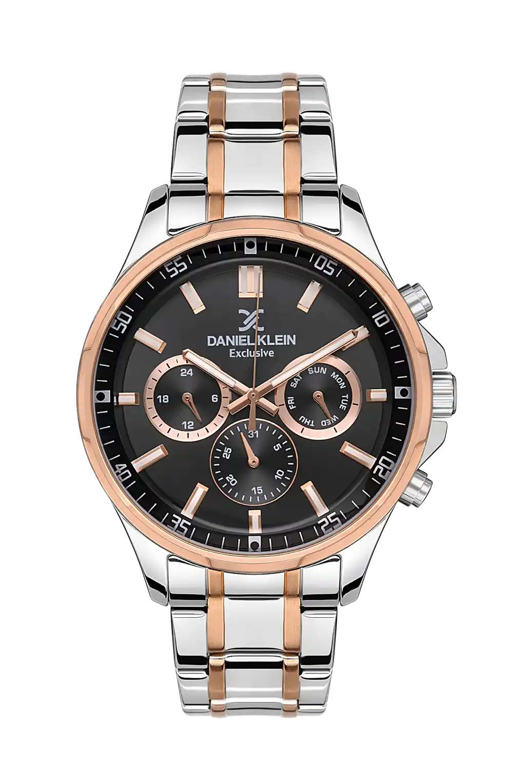 Daniel Klein - DK.1.13545-4 - Women's Watch – Gun Black Dial – 45MM – QuartzIPS/IP Pink R.Gold