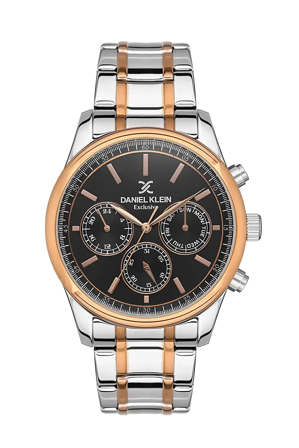 Daniel Klein - DK.1.13549-4 - Women's Watch – Gun Black Dial – 43MM – QuartzIPS/IP Pink R.Gold