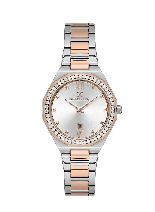 Daniel Klein - DK.1.13601-5 - Women's Watch – Silver Dial – 32mm – QuartzIPS/IP Pink R.Gold