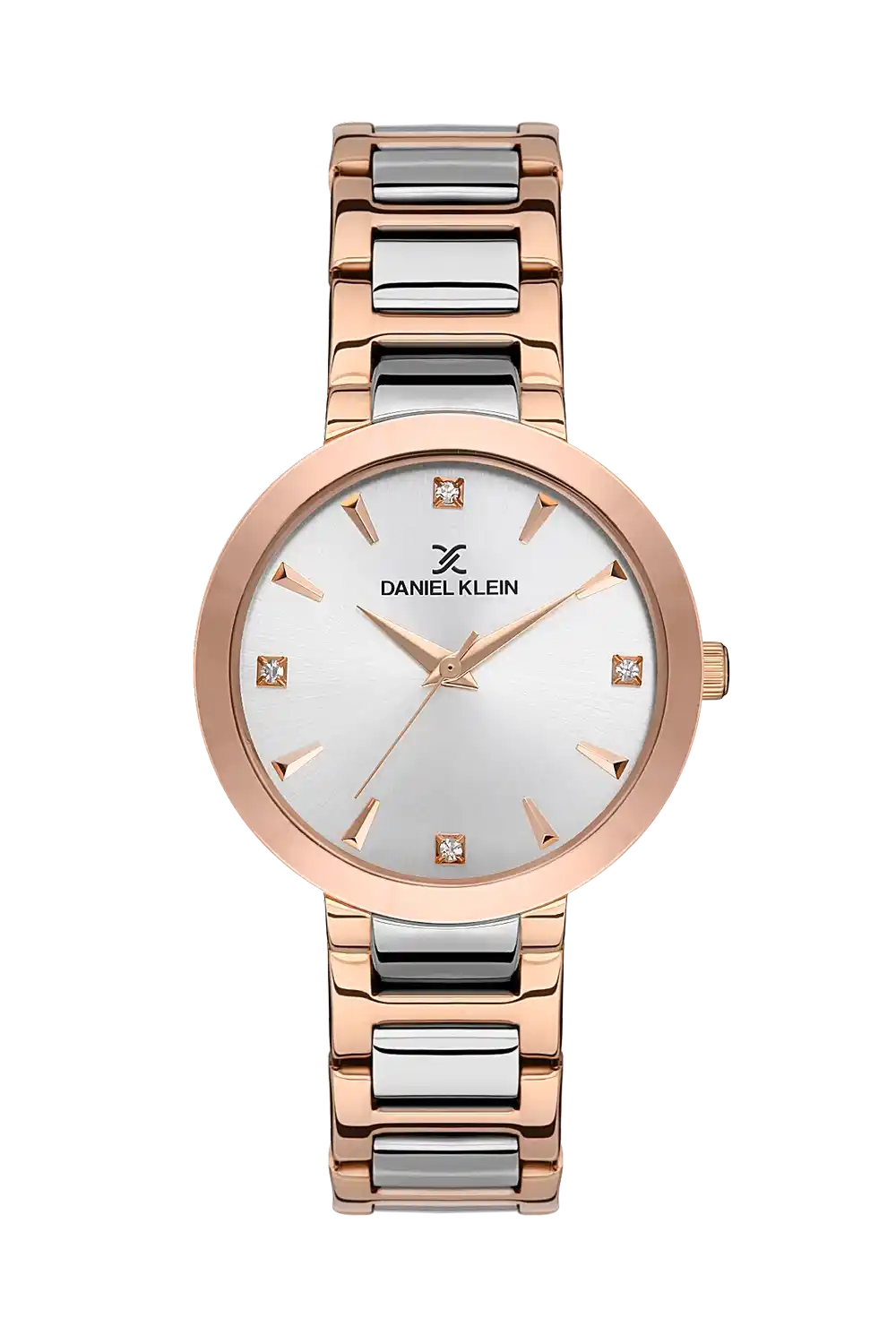 Daniel Klein - DK.1.13578-4 - Women's Watch – Silver Dial – 34MM – QuartzIPS/IP Pink R.Gold