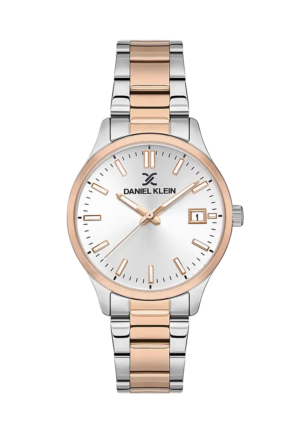 Daniel Klein - DK.1.13612-4 - Women's Watch – Silver Dial – 34mm – QuartzIPS/IP Pink R.Gold