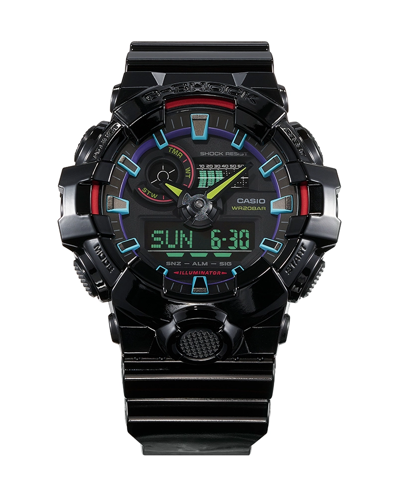 GA-700RGB-1ADR_Casio – MEN – BLACK – 53.4MM – QuartzBLACK