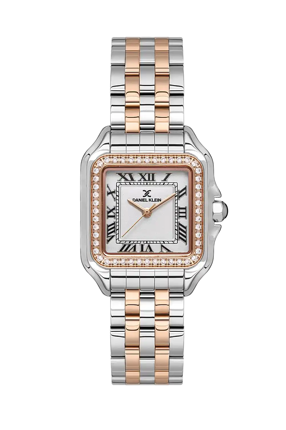 Daniel Klein - DK.1.13619-4 - Women's Watch – Silver Dial – 37*29mm – QuartzIPS/IP Pink R.Gold